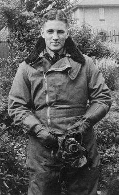 Reg Jeffcock in flying suit